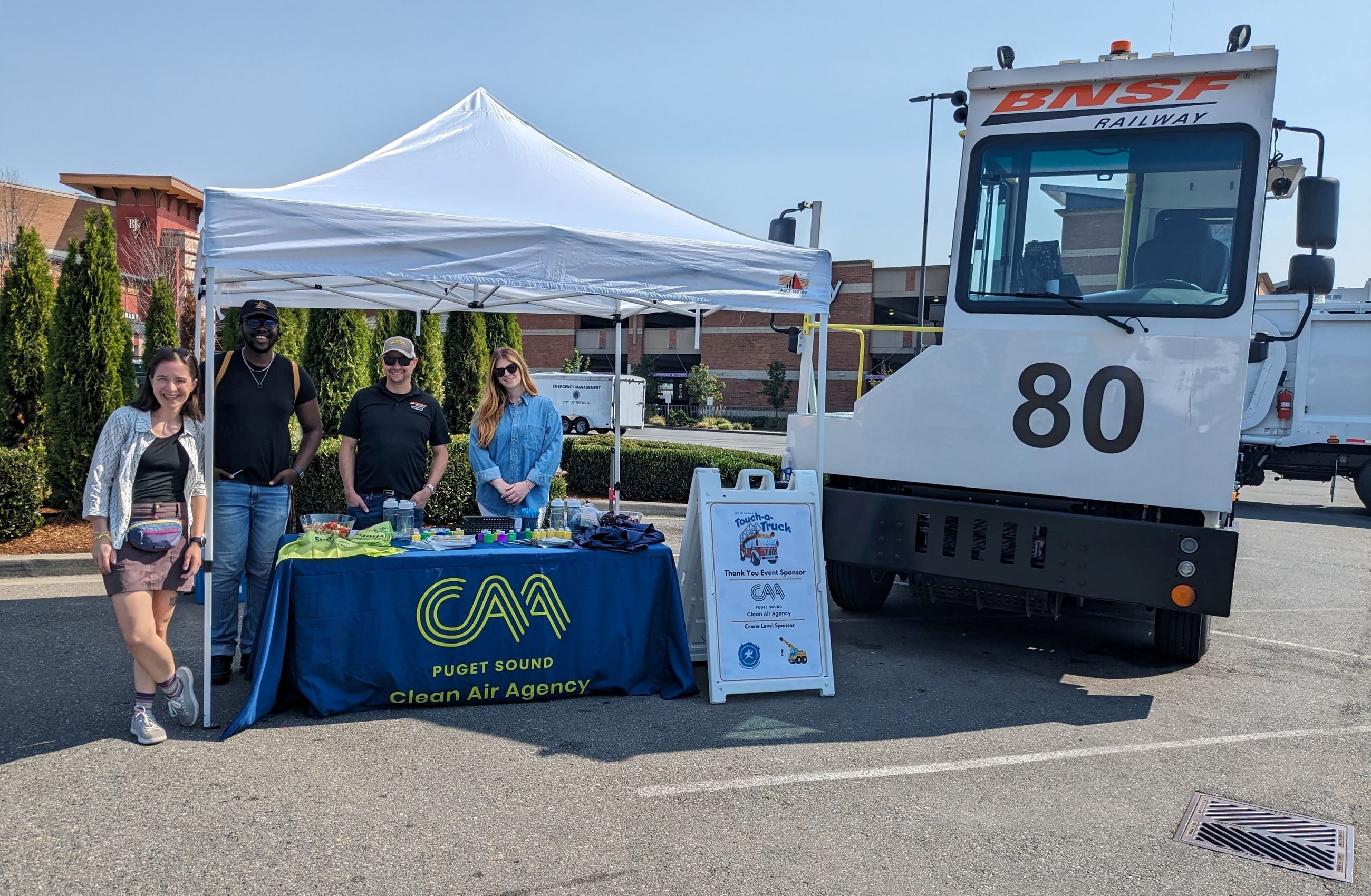 Agency staff and partners at a diesel outreach event in Tukwila